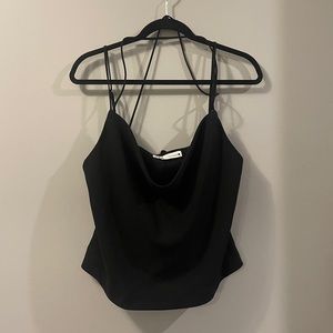 Zara NWT Black Strappy Crop Top